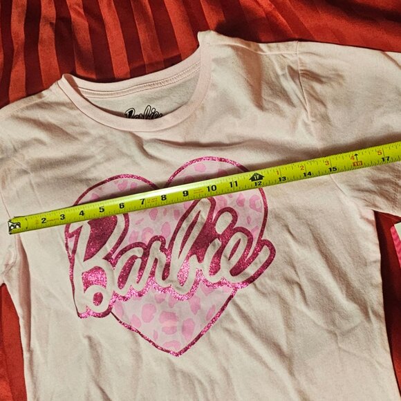 NWT Girls Youth Barbie Heart Pink T-Shirt Size 14 - Picture 6 of 7